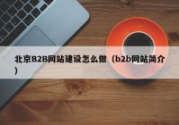 北京B2B网站建设怎么做（b2b网站简介）