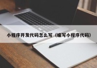 小程序开发代码怎么写（编写小程序代码）