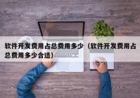 软件开发费用占总费用多少（软件开发费用占总费用多少合适）